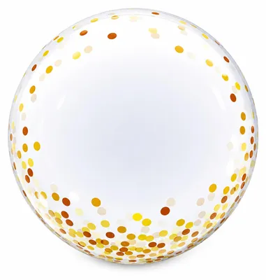 Produktbild von Bubble Ballon Ø 61 cm 24" | 1 Stk. Transparent Gold Confetti Dots
