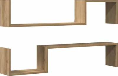 Obrázek produktu pro vidaXL Nástěnné police 2 ks. Řemeslný dub 100x15x20 cm materiál na bázi dřeva
