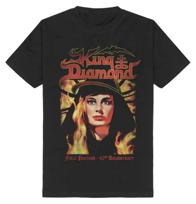 Produktbild von King Diamond T-Shirt Herren Fatal Portrait 40th Anniversary Tracklist schwarz XL