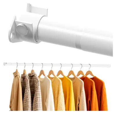 Produktbild von Kleiderstange für Schrank, ausziehbar 41-134 CM, Wandmontage, Teleskop-Kleiderstangen für Schränke und Waschräume