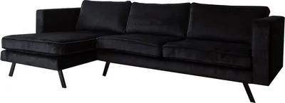 Immagine prodotto di Happyment divano angolare deluxe - velluto - 3 posti - divano lounge - grigio chiaro - 150x270 cm - nero