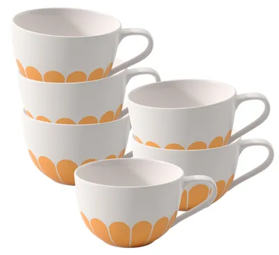 Zdjęcie produktu dla Villeroy & Boch Fleur Couleur Filiżanka do cappuccino 300 ml, zestaw 6 sztuk – Soleil
