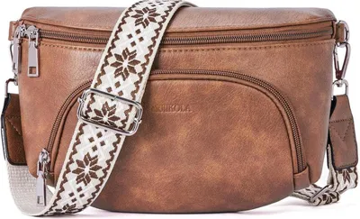 Produktbild von MUIIKOLA Damen Umhängetasche Crossbody RFID Blockierung Braune Brusttasche