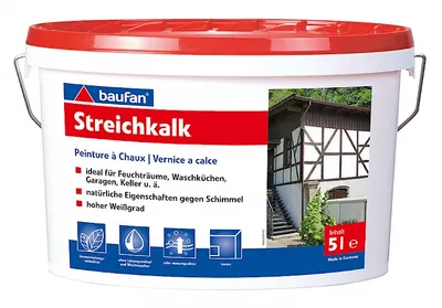Produktbild von Baufan Kalkfarbe Streichkalk Mineralfarbe weiß 5 l