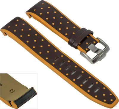 Produktbild von Jacques Lemans Uhrenarmband | Turnable - Dualtime 1-1515, Farbe:braun/orange