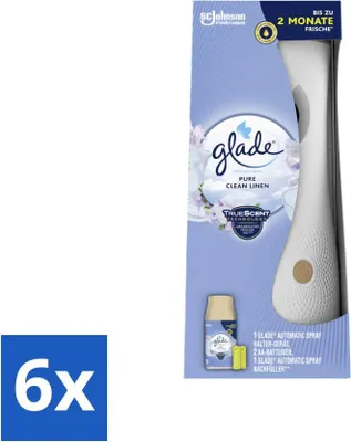 Image de Glade - Kit de démarrage spray automatique - Pure Clean Linen - 269 ml - Pack avantage - 6 pièces