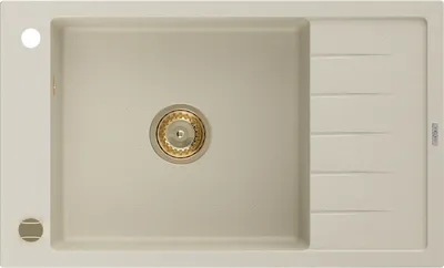 Produktbild von Mexen Elias Granitspüle mit einem Becken und einer Abtropffläche 795 x 480 mm, Beige, Siphon Gold - 6511791005-69-G