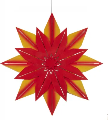 Obrázek produktu pro Poinsettia žlutočervená s elektrickým osvětlením ŠxVxH 30x30x6cm NOVINKA