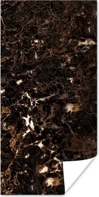 Produktbild von MuchoWow® Poster Marmor - Schwarz - Gold 20x40 cm - Plakat - Foto