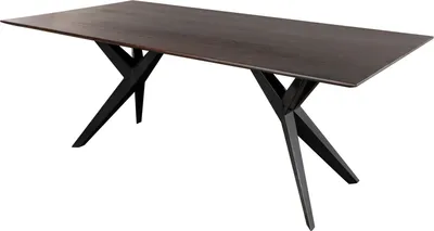 Image de MASSIVMOEBEL24 | Table à manger 160x90 Acacia laqué Brun / Anthracite laqué SWISS EDGE #13