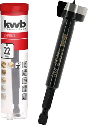 Produktbild von kwb 706422, Bohrer, Forstnerbohrer-Bit, 2,2 cm, 88 mm, Spanholzplatte, Hartholz, Sperrholz, Weichholz, 6,3 mm