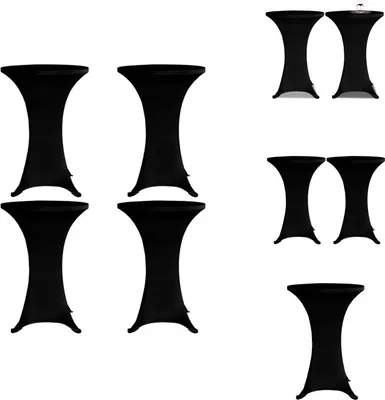 Produktbild von vidaXL Stehtischhussen 4 Stk. Ø 60 cm Schwarz Stretch -  Hussen