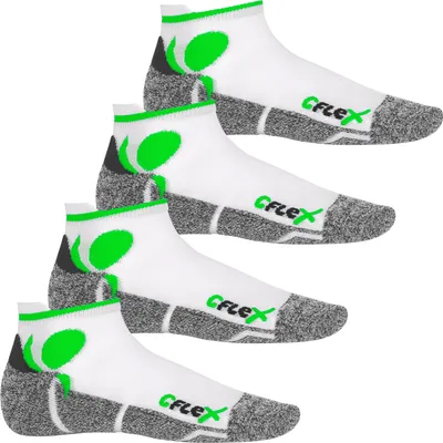 Produktbild von CFLEX Damen und Herren Running Funktions-Sneakersocken (4 Paar) Laufsocken- Weiss-Grün 39-42