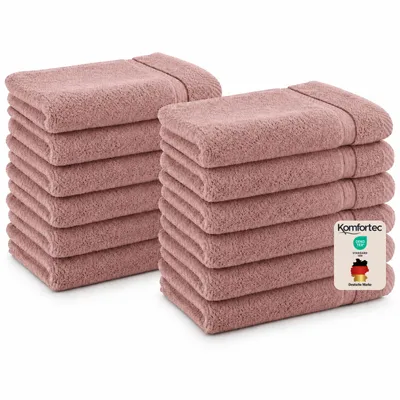 Produktbild von Komfortec 12er Gästehandtücher Set 30x50 cm, 100% Baumwolle, Weich & Saugfähig, Frottee Gästetücher,