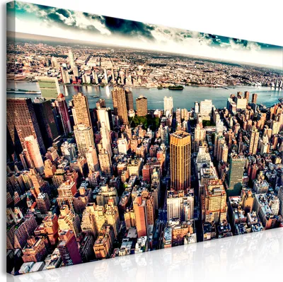 Produktbild von Wandbild Mega XXXL New York 250x125 cm Einteiliger XXL-Format Kunstdruck zur Selbstmontage Leinwandbilder moderne Bilder DIY Wanddekoration Wohnung Deko NY City Stad d-B-0186-ak-e