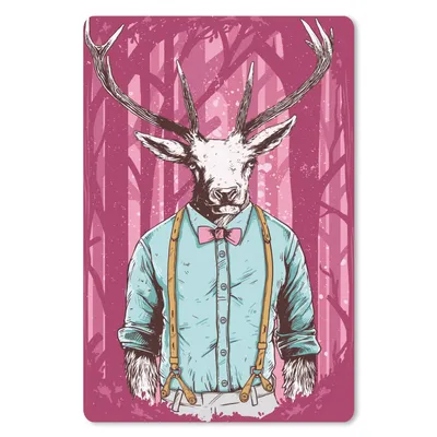 Produktbild von MuchoWow® Mauspad Mousepad Jahrgang - Hirsch - Wald 40x60 cm - Mousepads - Maus Mat - Pad - Mausunterlage - Schreibtisch Accesoire