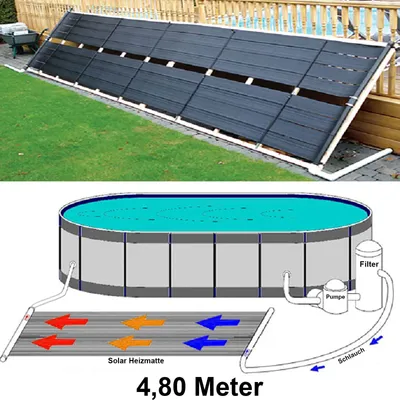 Produktbild von Solar Heizmatte Pool Solarmatte Swimmingpool Heizung Schwarz 480x76x6cm