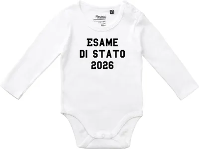 Produktbild von Huuraa Baby Body Esame di Stato 2026 Abschluss Italien 80 White  Baumwolle Fairtrade Langarmbody Geschenkidee