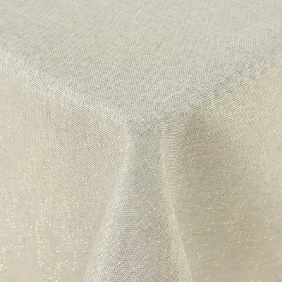 Obrázek produktu pro Ubrousek na stůl, vzhled lnu, s leskem, omyvatelný, obdélníkový, 140 x 220 cm, béžový