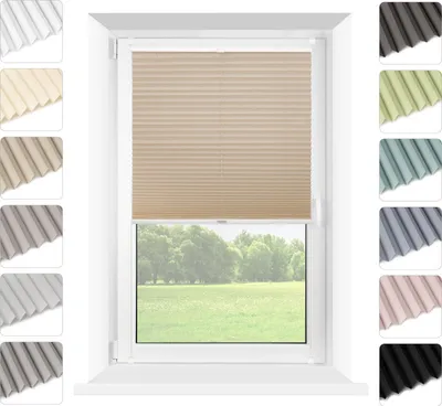 Produktbild von Mardom | Plissee Ohne Bohren - 120 x 120 cm - Beige - Klemmfix - Verdunkelnd - mit Thermofunktion - Sichtschutz - Plissee Fenster