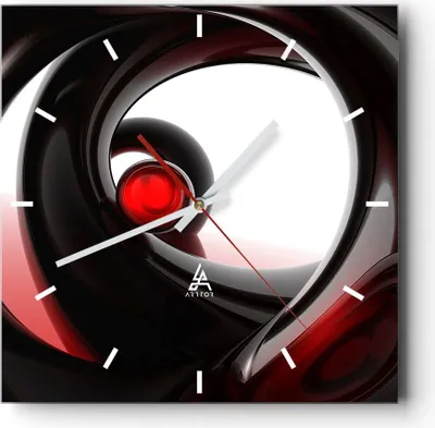 Produktbild von Wanduhr - Quadrat - Glasuhr - Abstraktion Komposition Glaskugeln - 40x40cm - Schleichendes Uhrwerk - Lautlos - zum Aufhängen bereit - Dekoration Modern - Wanddekoration aus Glas - C3AC40x40-0315
