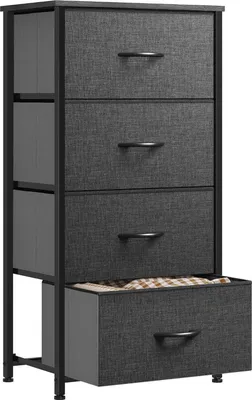 Immagine prodotto di YITAHOME Cassettiera con 4 cassetti - Tessuto nero