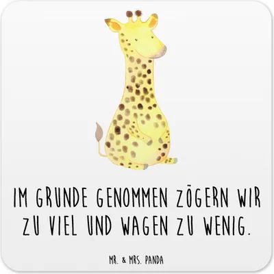 Produktbild von Mr. & Mrs. Panda Tassenuntersetzer Giraffe Zufrieden 10er Set - Weiß - Geschenk, Untersetzer Gläser, Glück, für, Glas-Untersetzer, Afrika, Coaster, Tassen, Abenteuer