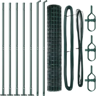 Produktbild von Möbel Euro Zaun mit 7 Flanschpfosten 1,4x10 m galvanisierter Stahl - Metallzäune 3350881