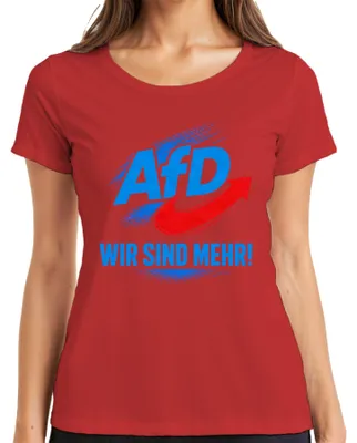 Obrázek produktu pro Tričko s nápisem "AfD Wir Sind Mehr Deutschland Patriot", červené, velikost 3XL. (Sarkastický výrok.)