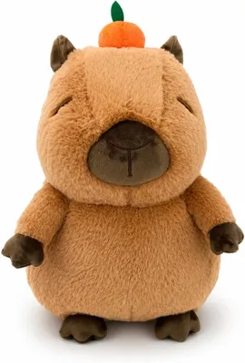 Produktbild von Capybara mit Orange auf dem Kopf Kuscheltier 45 cm Plüsch Capybara Stofftier Weiche Kawaii Capybara Geschenk für Kinder