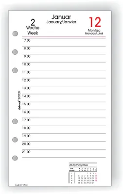 Produktbild von bind® 260322 Ersatzkalendarium Tagesplan - A6, 1 Tag / 1 Seite