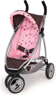 Produktbild von Bayer Design 39920AA Puppenjogger Sport, schwenkbares Doppelrad vorne, brau, rosa