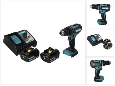 Produktbild von Makita DHP 485 RF Akku Schlagbohrschrauber 18 V 50 Nm Brushless + 2x Akku 3,0 Ah + Ladegerät