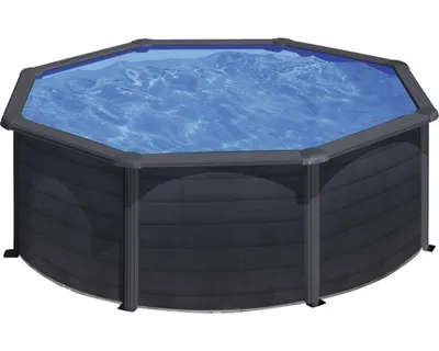 Produktbild von GRE Runder Sthalwandpool mit Graphiteoptik Ø 350 x 120 cm KIT350GF
