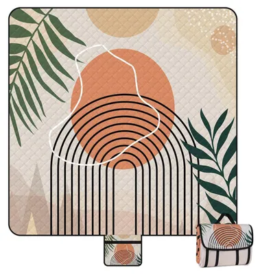 Produktbild von Picknickdecke Wasserdicht 200x200cm Boho Waschbar Sandfrei für 4-6 Personen Tragbar