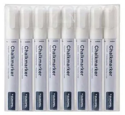 Image de Marqueur craie EUROPEL 6 mm étui de 8 pièces blanc