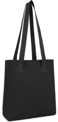 Immagine prodotto di Borsa shopper grande da donna, 30x11x36 cm, colore nero, realizzata in poliestere ecologico