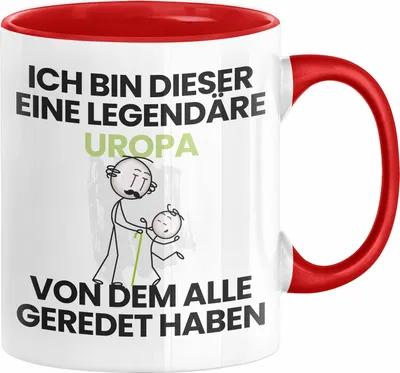 Produktbild von Uropa Geschenk Tasse Lustige Geschenkidee Geburtstag für Uropa Ich Bin Dieser Legendäre Uropa Von Dem Alle Geredet Haben Kaffee-Becher (Rot)