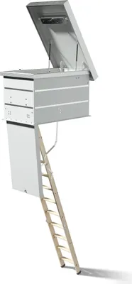 Produktbild von Dolle Flachdachausstieg mit Bodentreppe clickFIX® 3-teilig 130x70cm mit U-Wert 0,49 Konstruktionshöhe 52,6-76,7cm