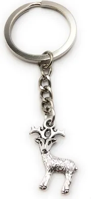 Immagine prodotto di Onwomania Portachiavi Cervo Cervo Argento Metallo Ciondolo Charm