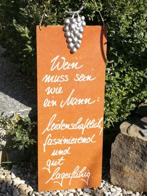 Image de Panneau rouille noble avec raisin - "Homme - stockable"