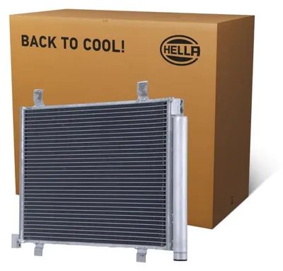 Immagine prodotto di Condensatore dell'aria condizionata con essiccatore Tubi di raffreddamento paralleli HELLA per es. VW UP!