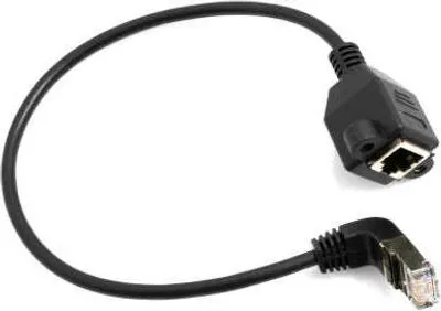 Produktbild von SYSTEM-S Ethernet Netzwerkabel RJ45 Aufwärtswinkel auf RJ45 Buchse Panel Mount  8P8C FTP STP UTP Cat 5e 29cm