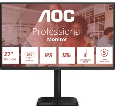 Image de AOC E4 Q27E4U computer monitor 68.6 cm (27") 2560 x 1440 pixels Quad HD LED Black