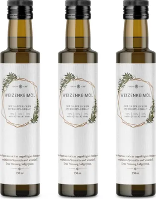 Produktbild von Nordic Pure Weizenkeimöl – kaltgepresst, mit Vitamin E + Spermidin