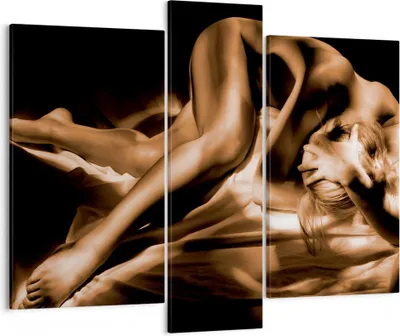 Produktbild von Bild auf Leinwand - Leinwandbild - Nackte Frau Akt Modell Photofitness - 95x80cm - Wand Bild - Wanddeko - Leinwanddruck - Bilder - Kunstdruck - Leinwand bilder - Wandkunst - CB95x80-0349