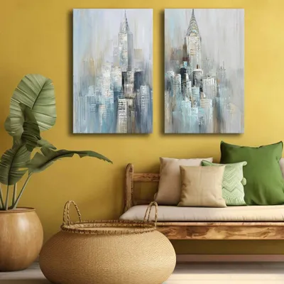 Immagine prodotto di Wallity, 2p4570softc-001, Quadro decorativo su tela (2 pezzi), 100% TELA, Multicolore, 45 x 70 cm