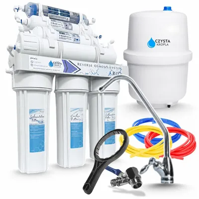 Produktbild von Ari RO7 Umkehrosmoseanlage 7 Stufen, 75 GPD, 12 L Tank, Mineralisierung & Biokeramik, Wasserfilter Küche inkl. Doppelhahn & QC-Anschlüssen