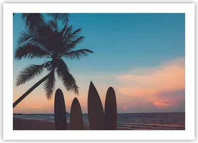 Produktbild von Poster - Poster ohne Rahmen - Strand Meer Palme - 70x50 cm - Wand Bild - Wanddeko - Wandbilder - Kunstposter - Wandposter - Bilder - Kunstdruck - Wanddekoration - Wandbild - P2XAA70x50-4080