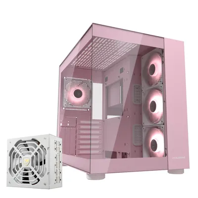 Produktbild von COUGAR Gaming-Gehäuse FV150 Midi-Tower pink USB 3.2 Gen 2 Type-C x1, USB-A 3.0 x2 ATX + Netzteil GR 1000 80+ Gold vorinstalliert